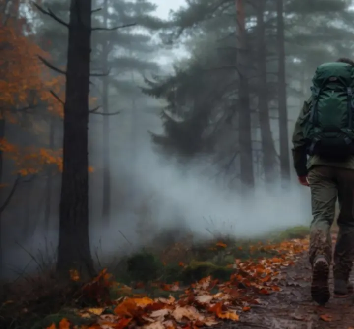 Plecak trekkingowy na leśnym szlaku